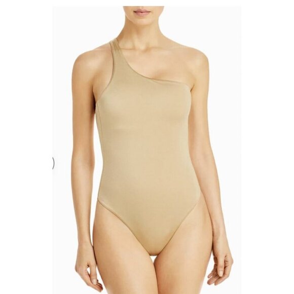 Peixoto Women's $124 Asymmetric Gold One Shoulder One Piece Swimsuit Size S - Picture 1 of 7